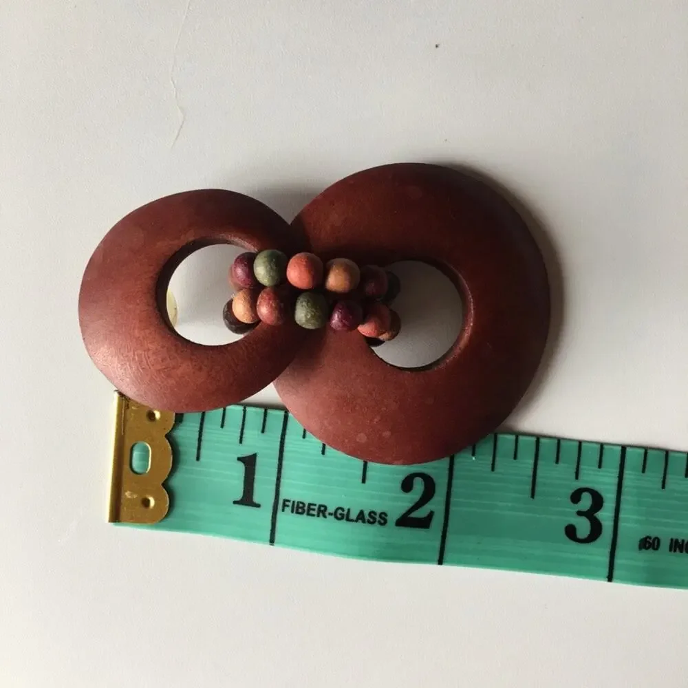 Wooden circle statement earrings